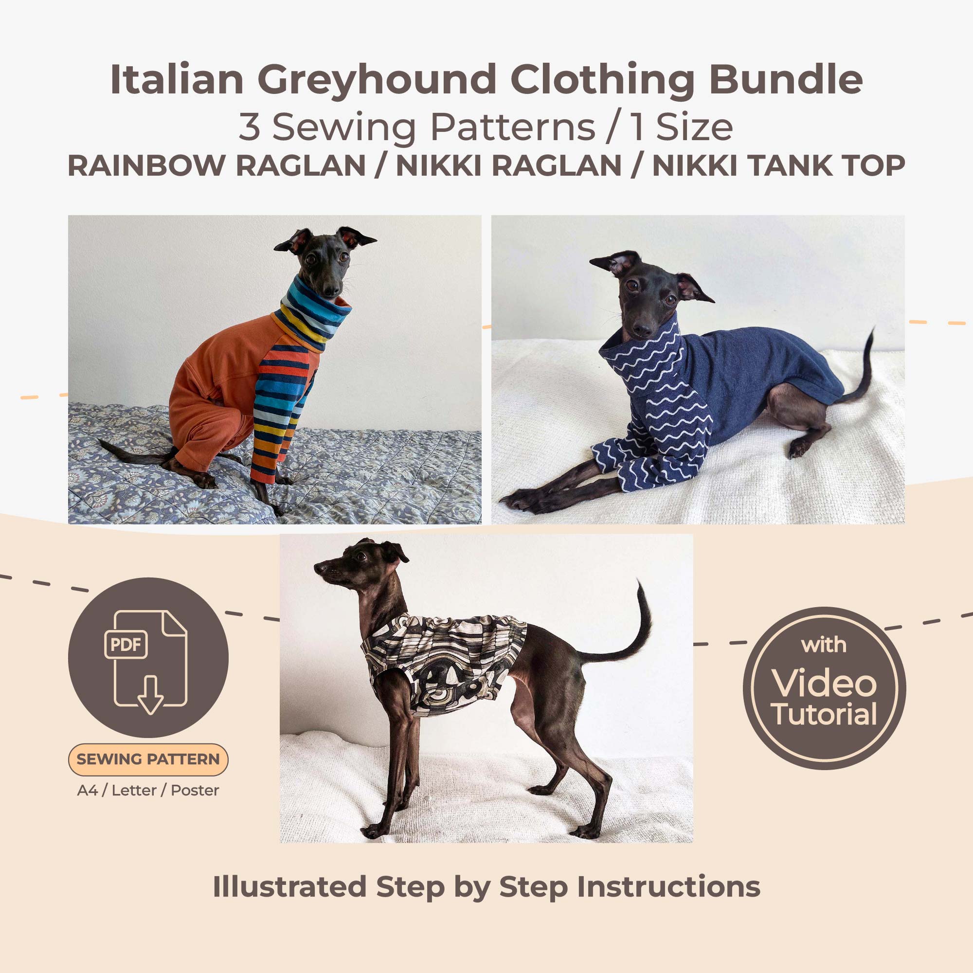 Italian Greyhound 3 in 1 Pattern Bundle